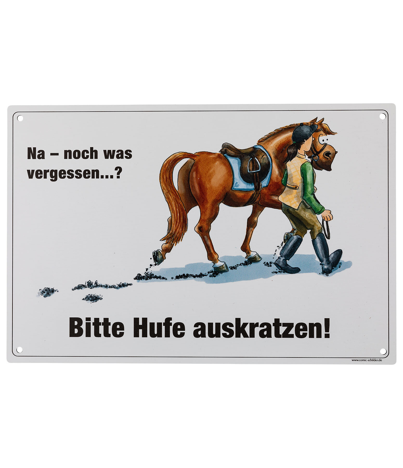 Comic Stalltafel Hufe auskratzen