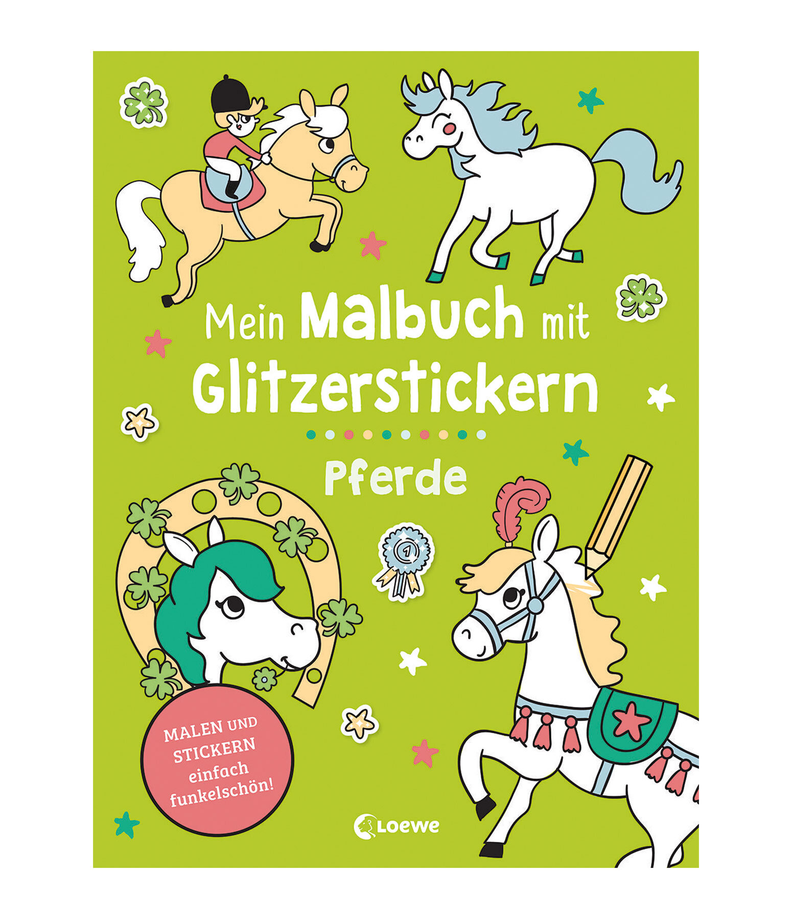 Mein Malbuch mit Glitzerstickern - Pferde