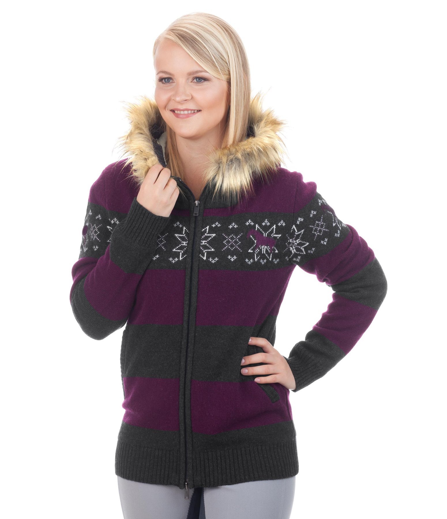 Kapuzen-Strickjacke Mona