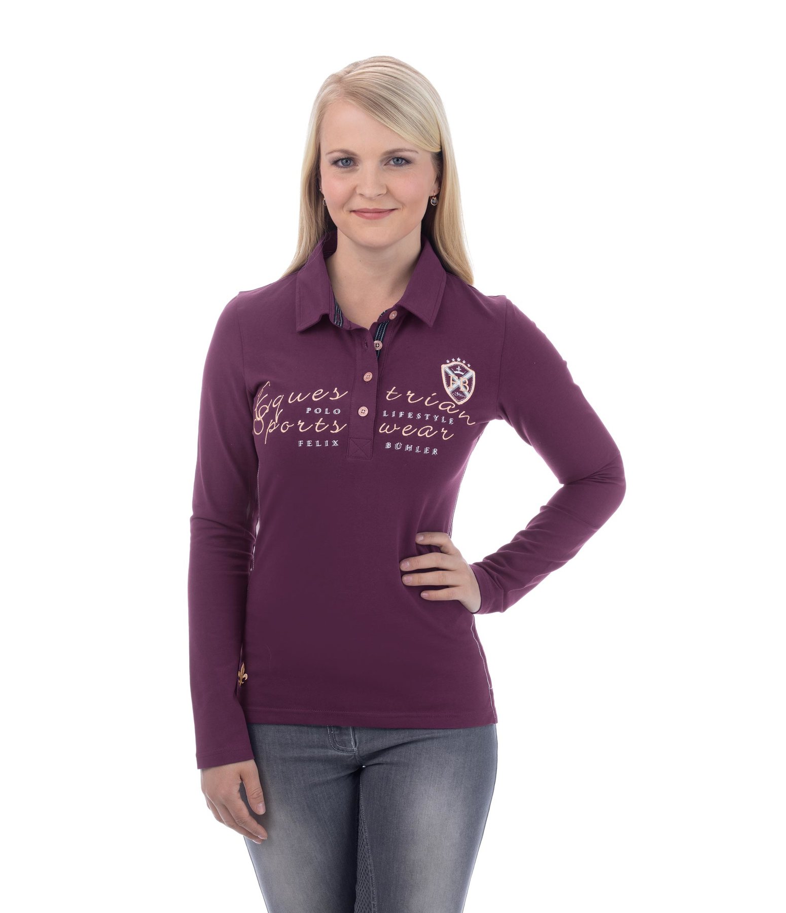 Langarm-Poloshirt Anna