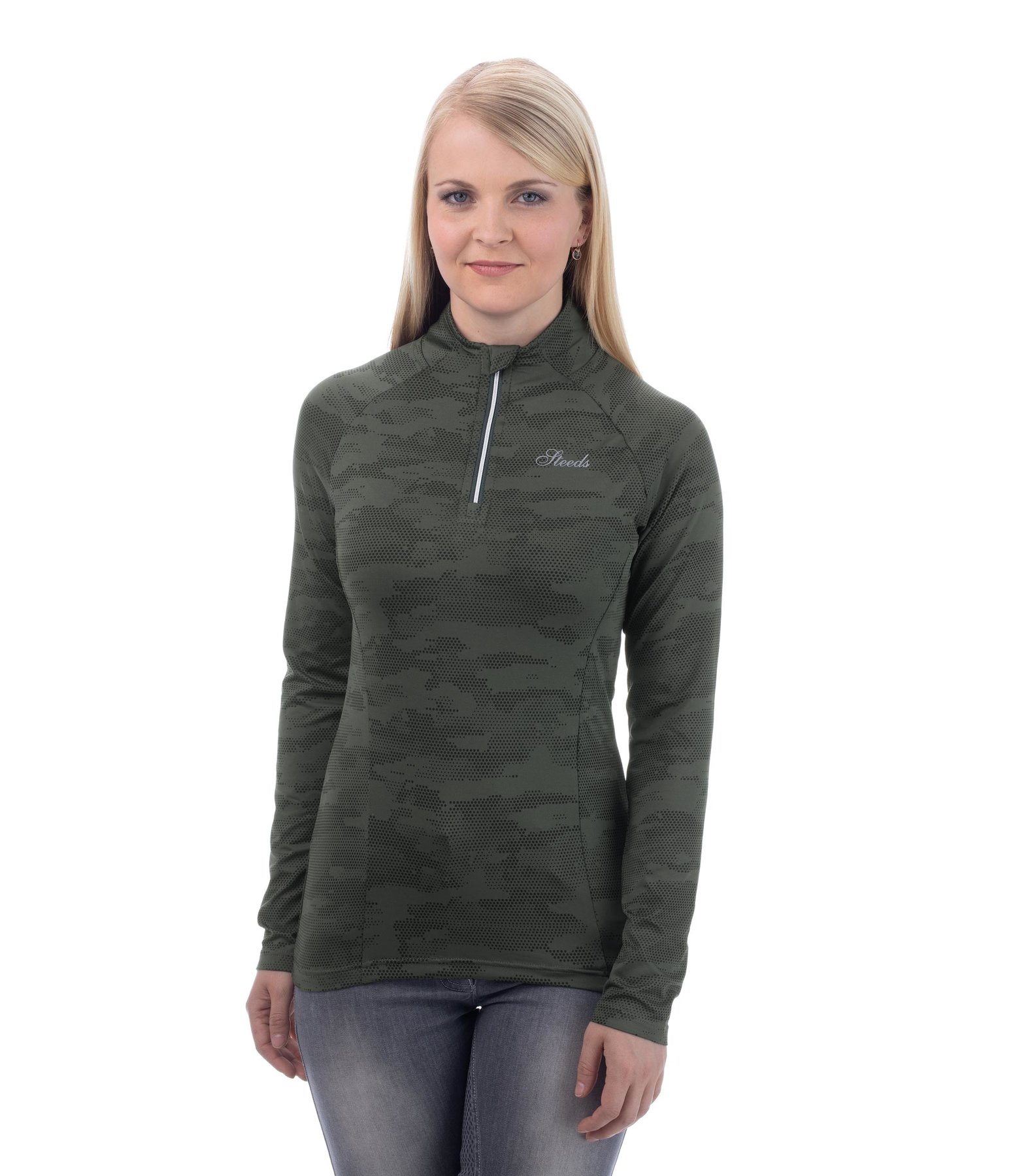 Zip-Funktions-Stretch-Langarmshirt Amy