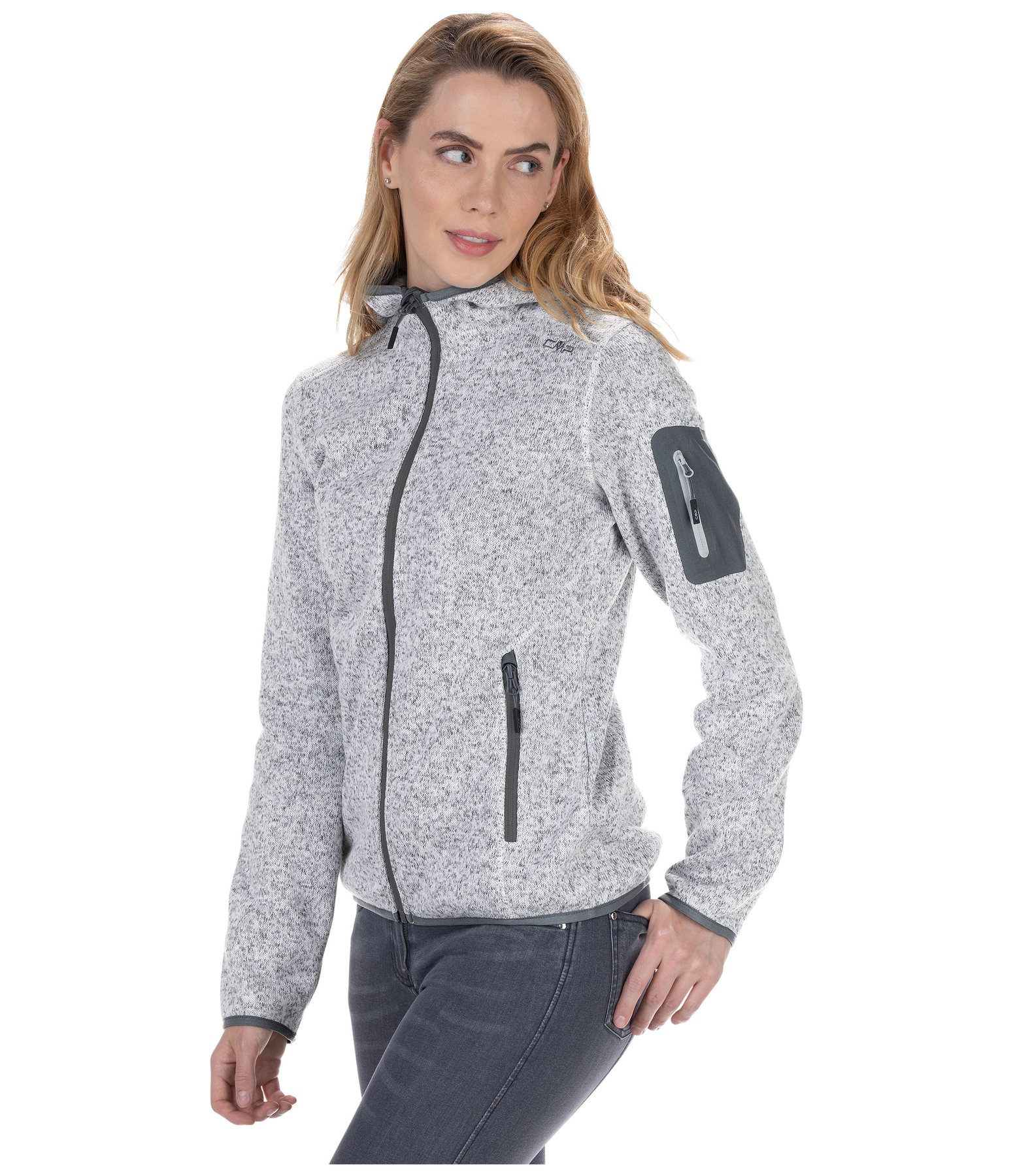 Kapuzen-Strickfleecejacke Sabrina