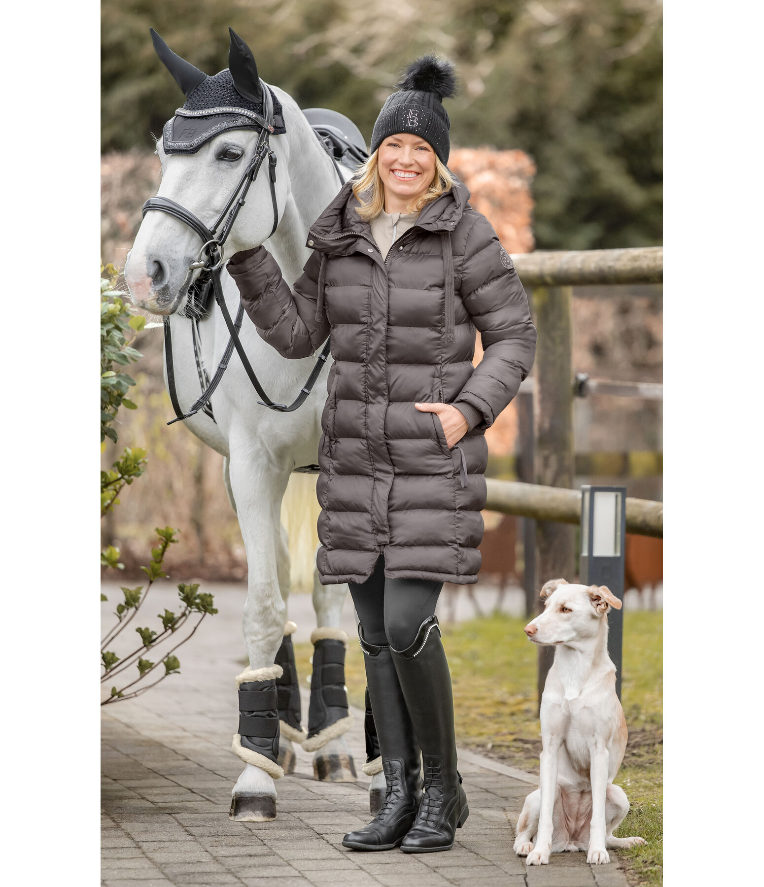 Kapuzen-Stepp-Reitmantel Minou