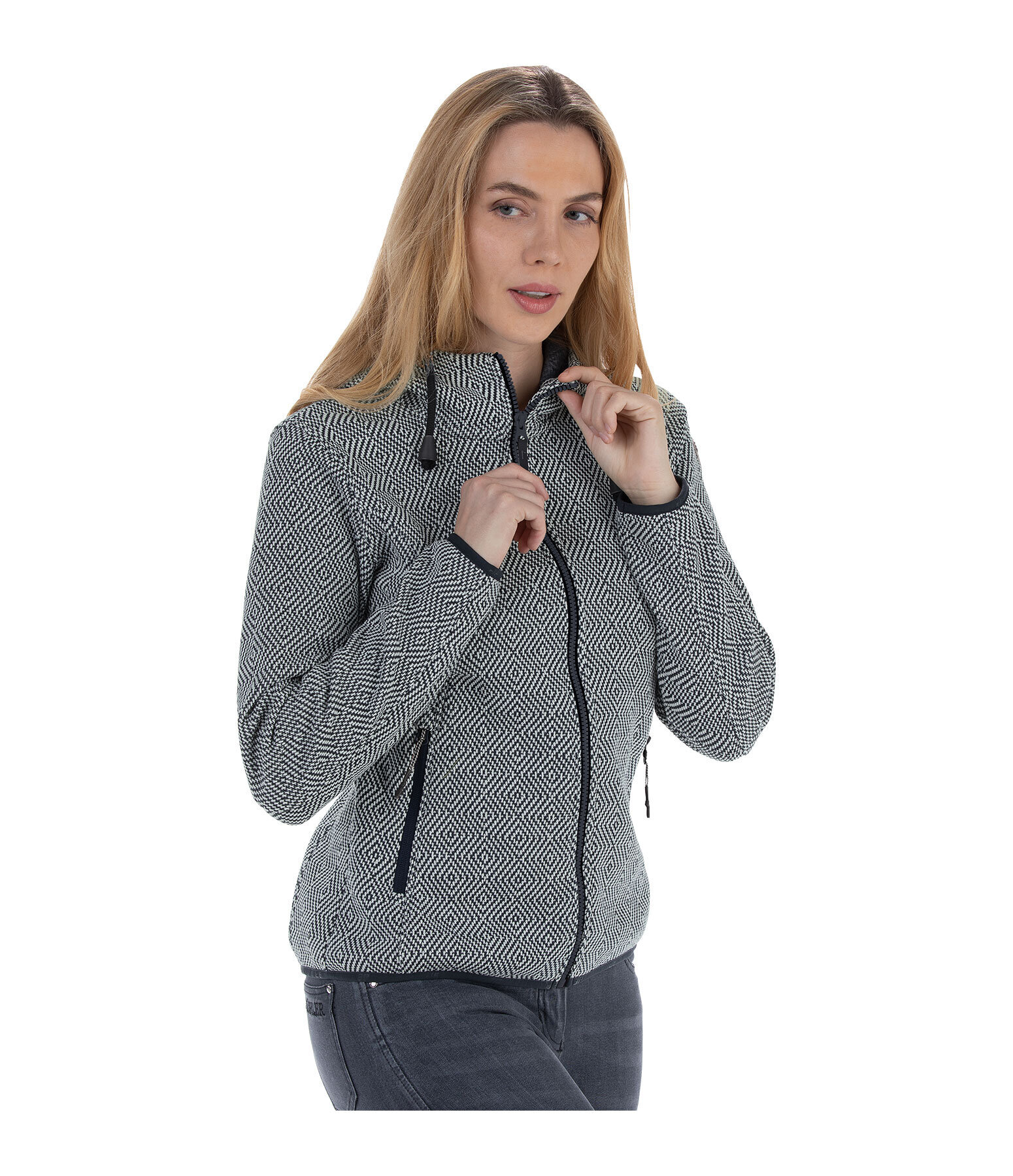 Strickfleece-Kapuzenjacke Adriana