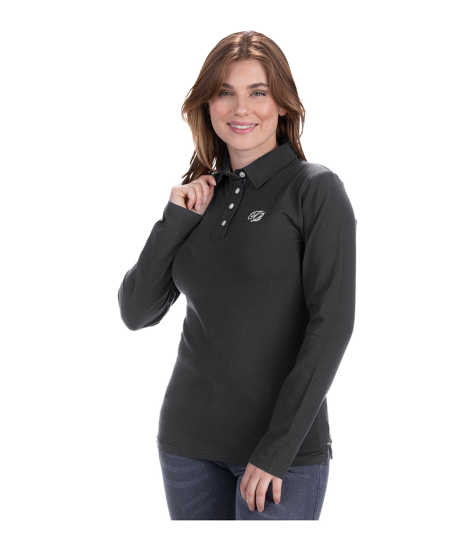 Langarm-Poloshirt Lina