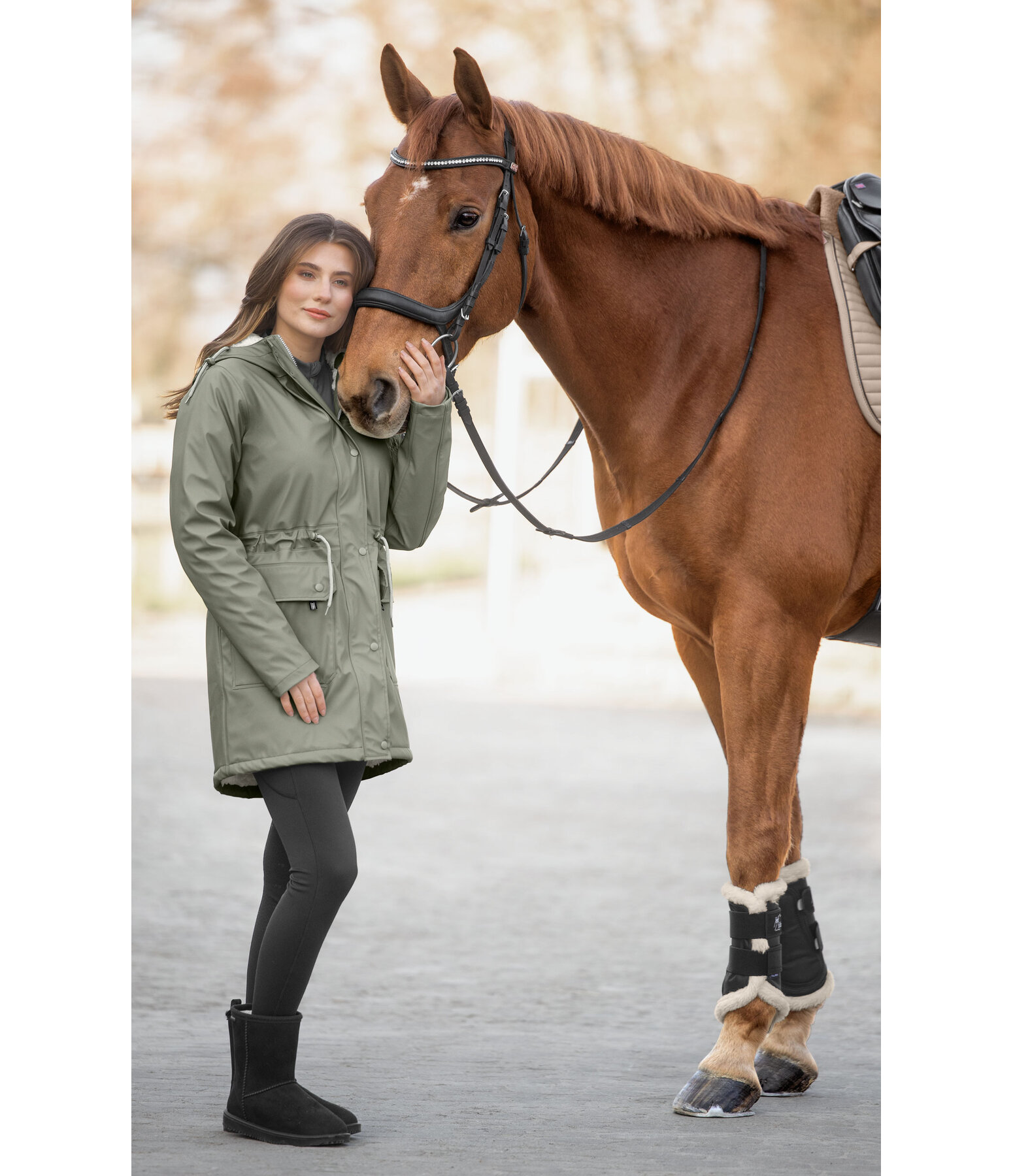 Teddyfleece-Kapuzenregenjacke Stella II