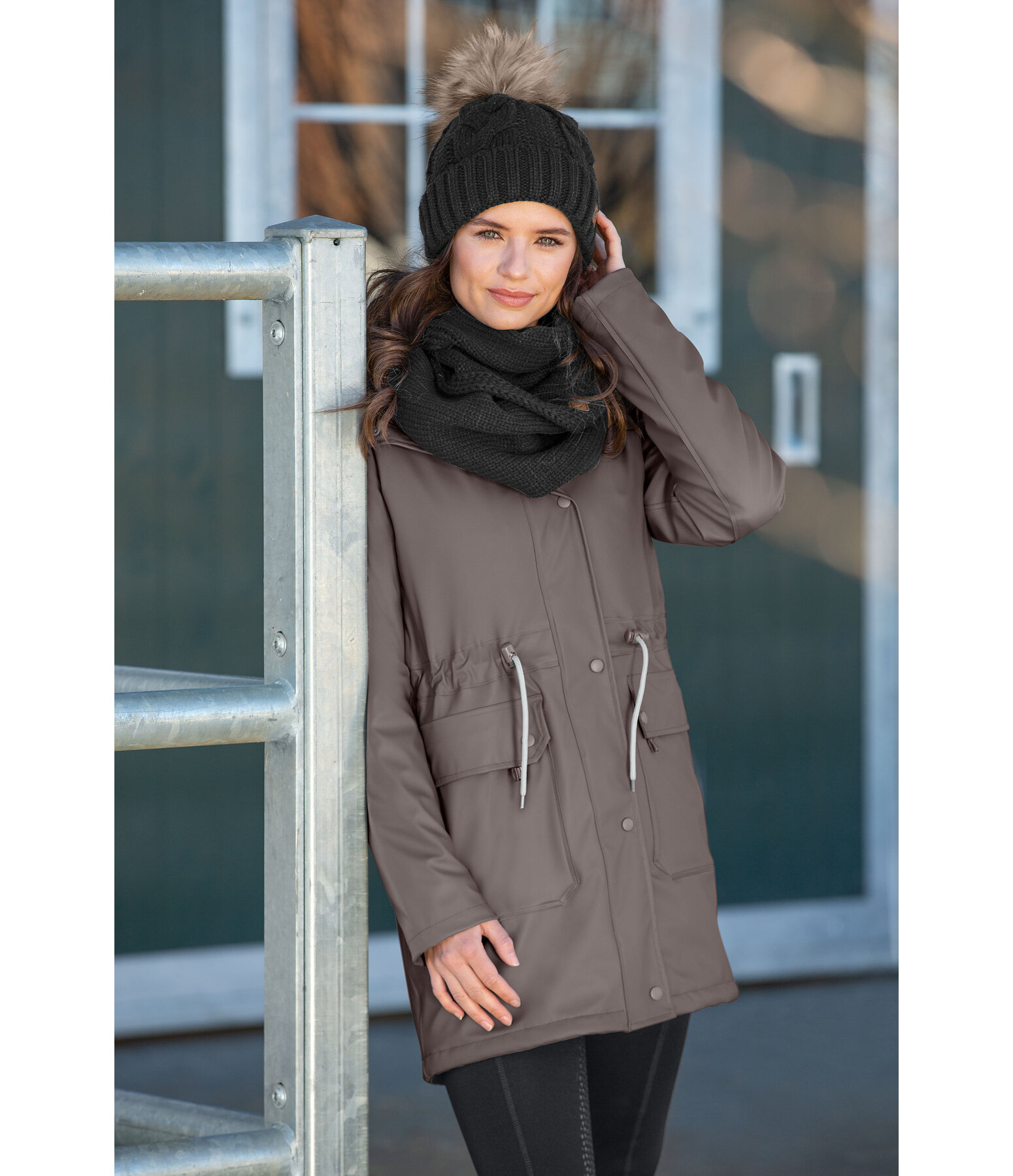 Teddyfleece-Kapuzenregenjacke Stella II
