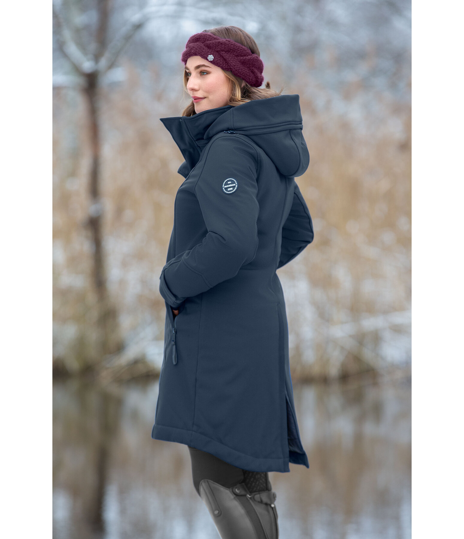 Kapuzen-Softshell-Reitmantel Aurelie