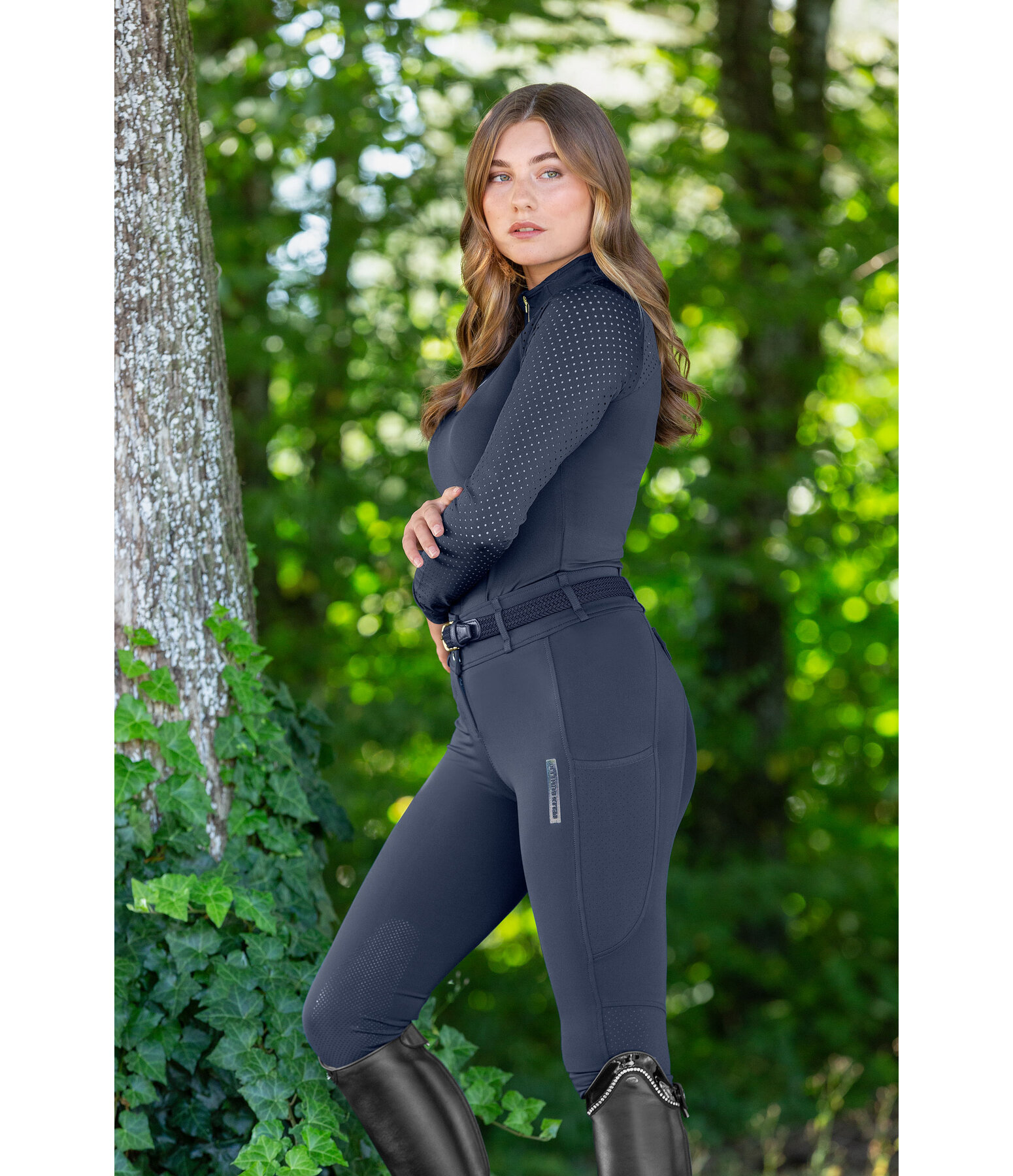 Hybrid Grip-Reithose Kniebesatz Mesh Romy