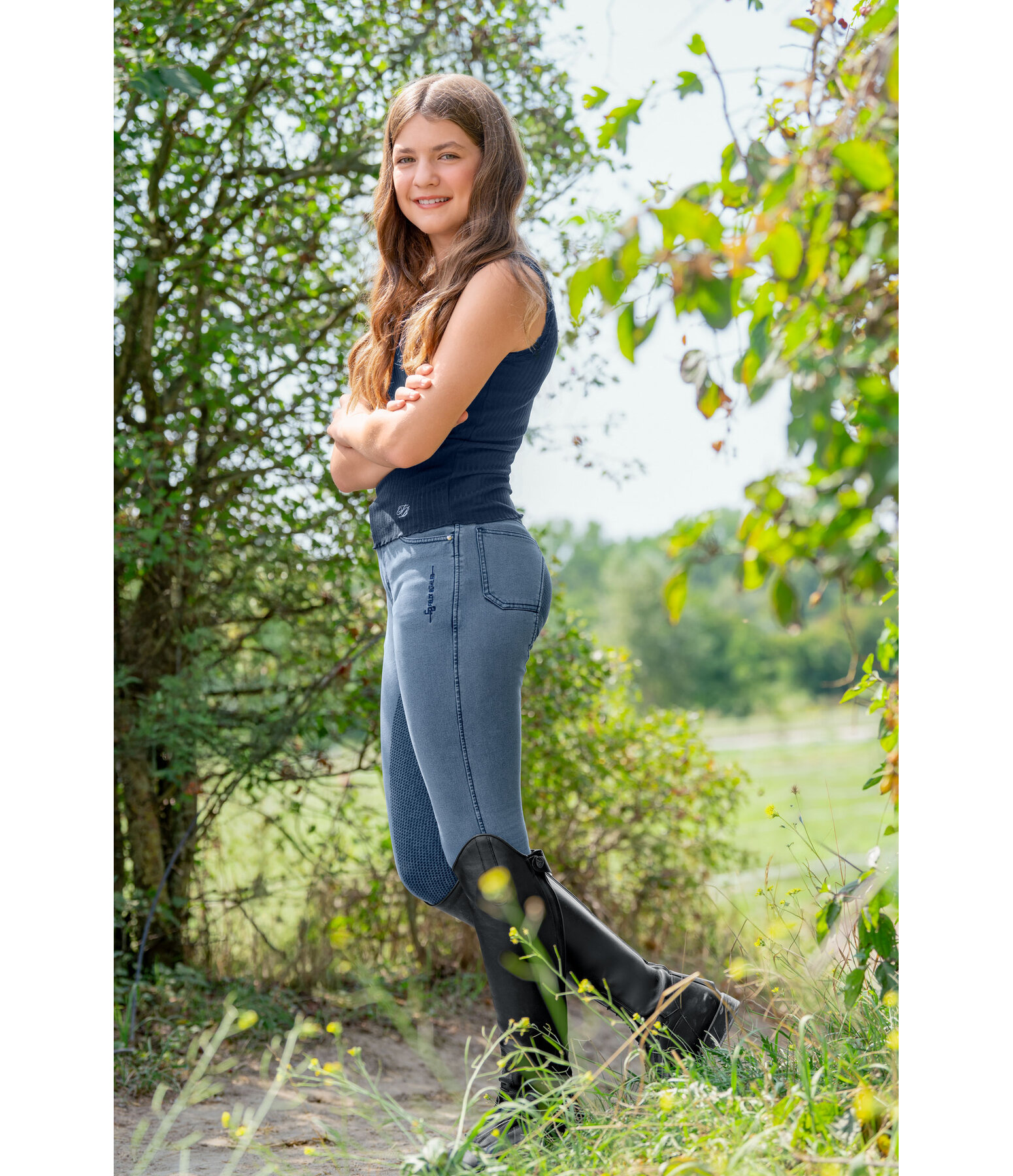 Kinder Jeans-Reithose Demi