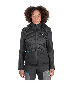 EQUESTRIAN WORK WEAR Wollmix-Strickfleece-Hybridjacke mit Kapuze - 200004