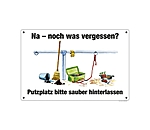 Comic-Stalltafel Putzplatz bitte sauber hinterlassen!