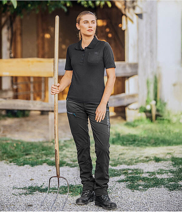 Outfit Baumwoll-Poloshirt in schwarz